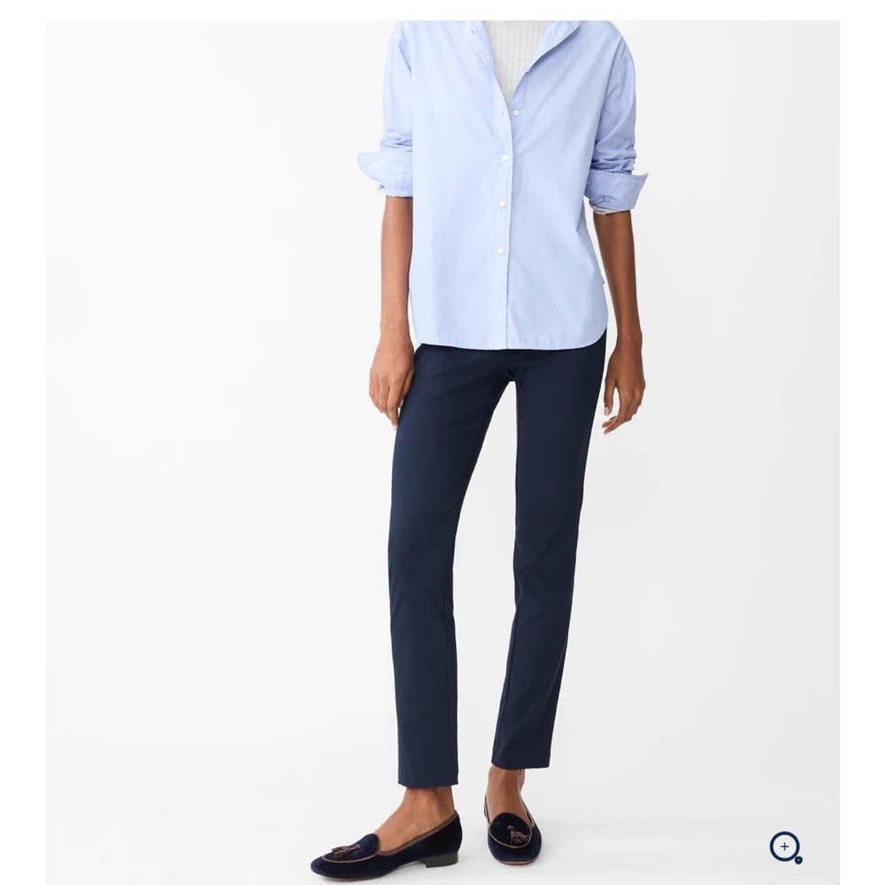 Light Blue Button-Up Shirt and Navy Pants